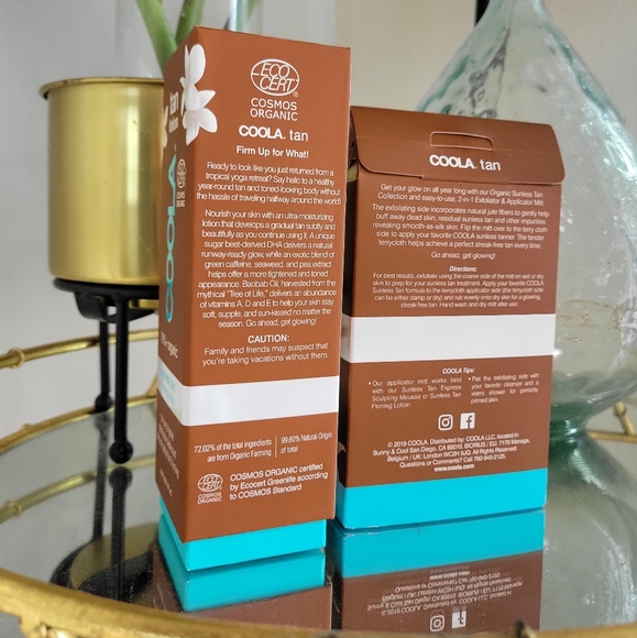 ✨️HP✨️NIB COOLA Sunless Tan Firming Lotion and COOLA Tan Applicator Mitt - Picture 7 of 9
